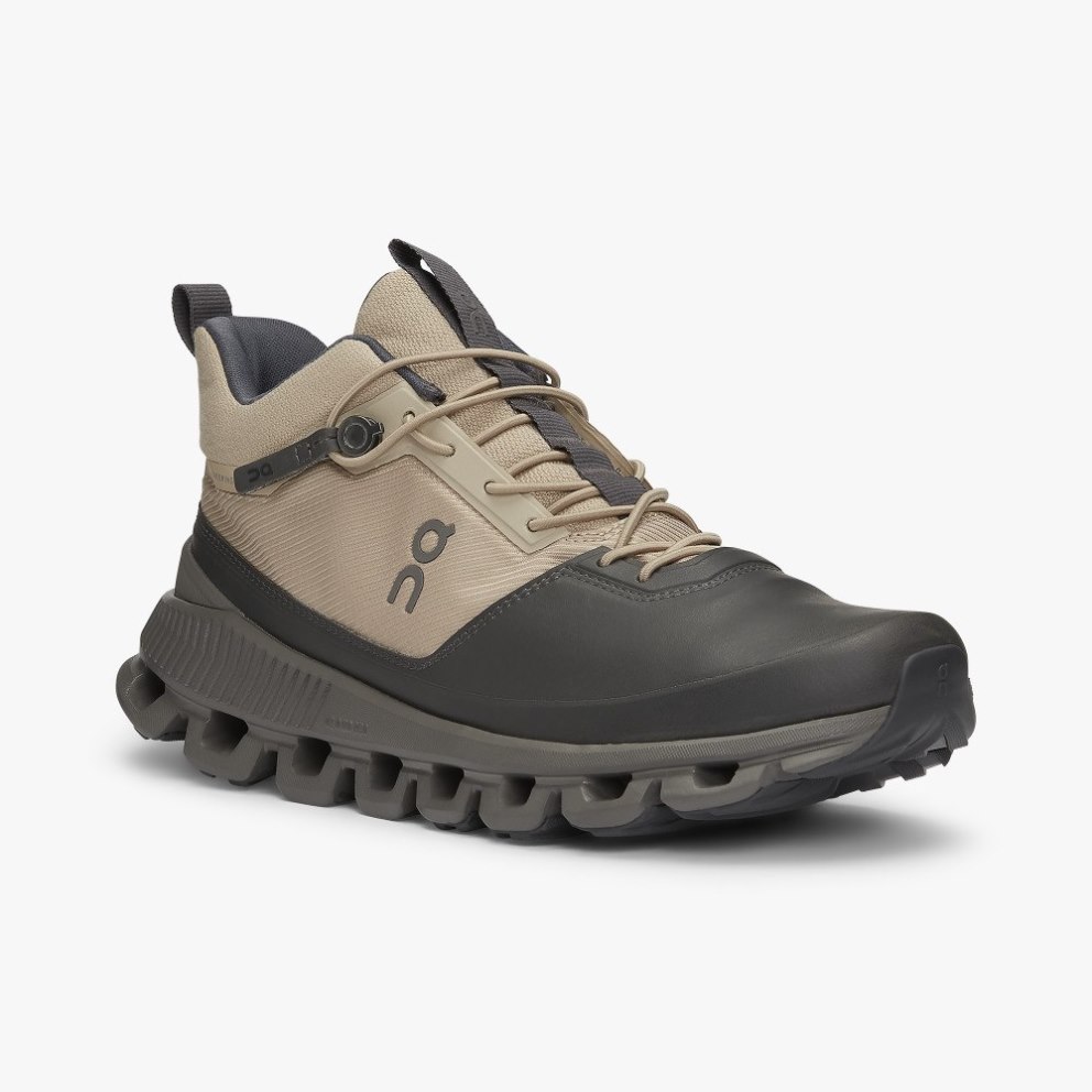 Women's On Cloud Hi Sneakers Black / Khaki | NZ-31207