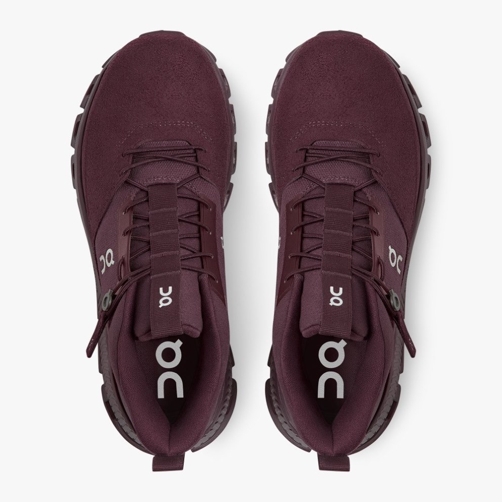 Women's On Cloud Hi Sneakers Burgundy | NZ-14075