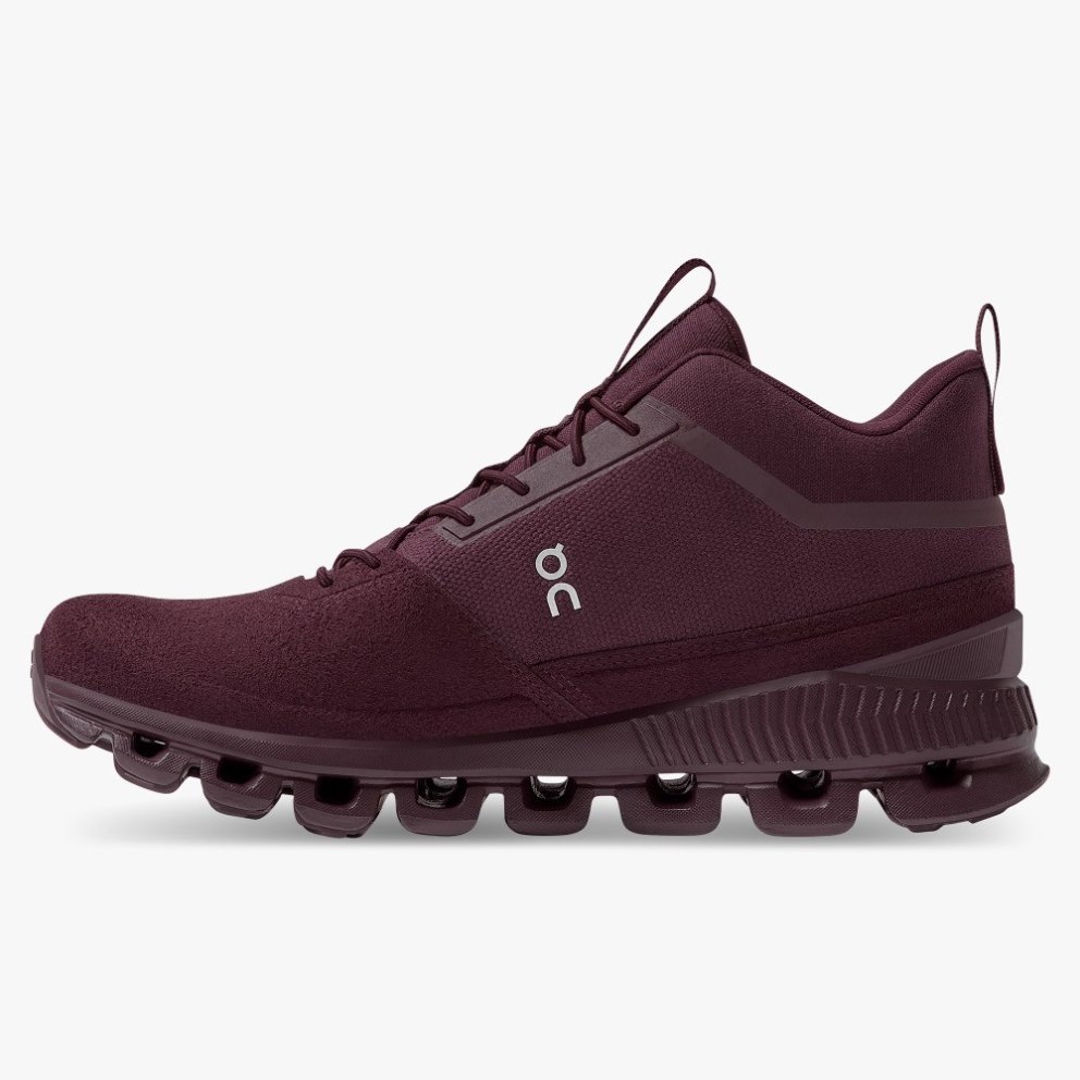 Women's On Cloud Hi Sneakers Burgundy | NZ-14075