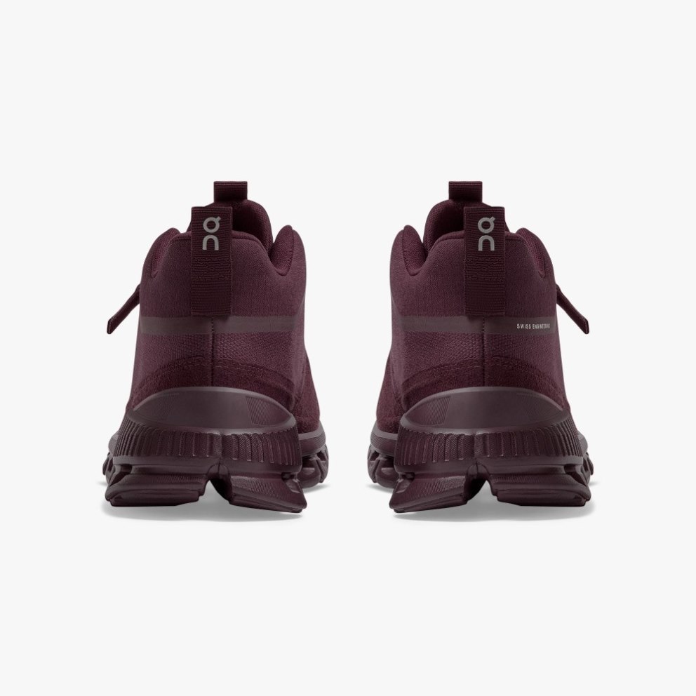 Women's On Cloud Hi Sneakers Burgundy | NZ-14075