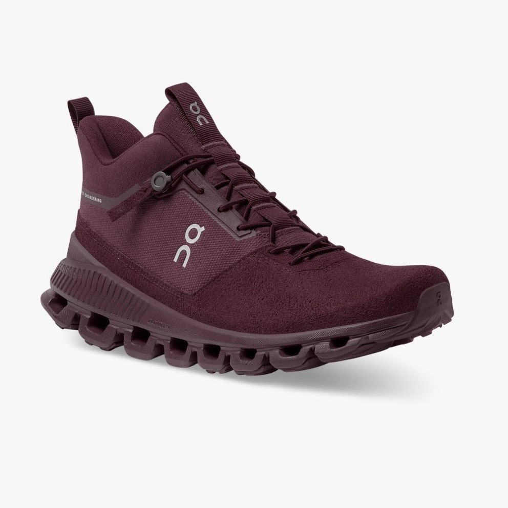 Women's On Cloud Hi Sneakers Burgundy | NZ-14075