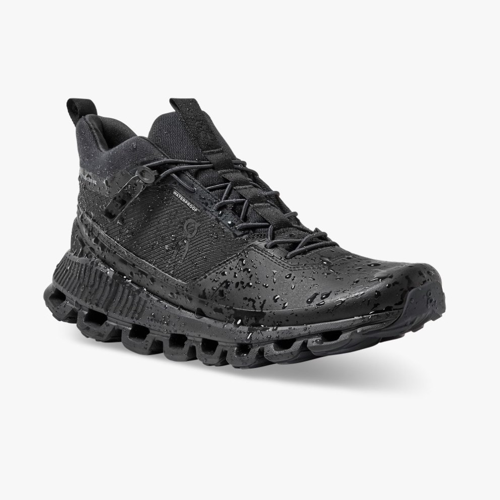 Women's On Cloud Hi Waterproof Sneakers Black | NZ-27318