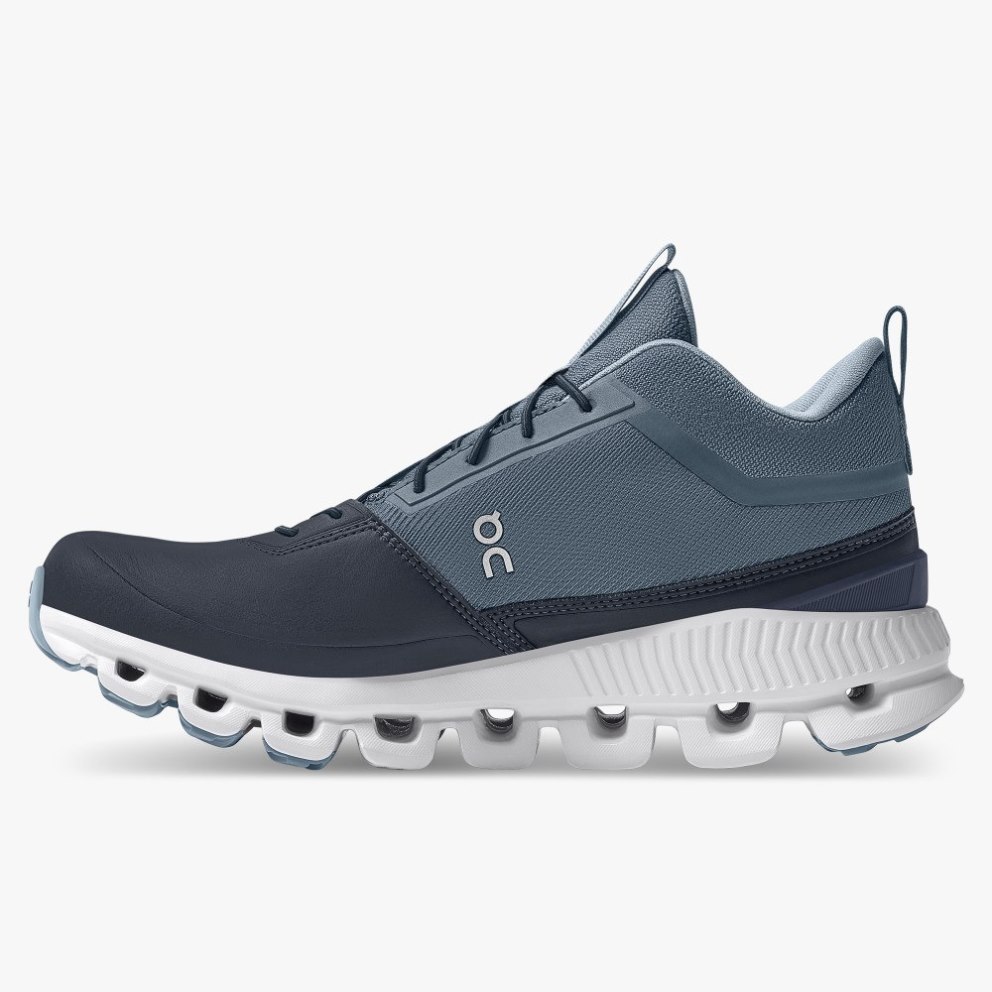 Women's On Cloud Hi Waterproof Sneakers Navy | NZ-30268