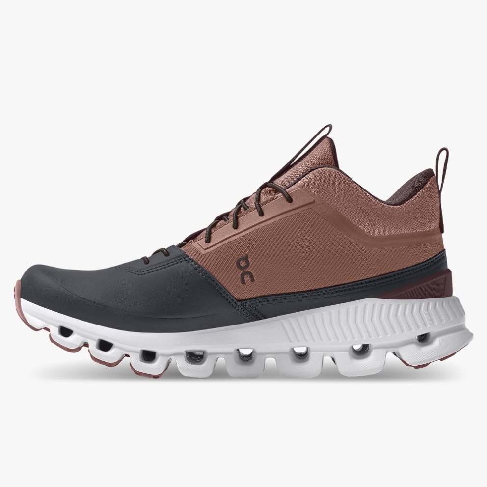 Women's On Cloud Hi Waterproof Sneakers Brown / Black | NZ-47186