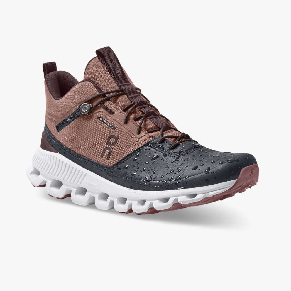 Women's On Cloud Hi Waterproof Sneakers Brown / Black | NZ-47186