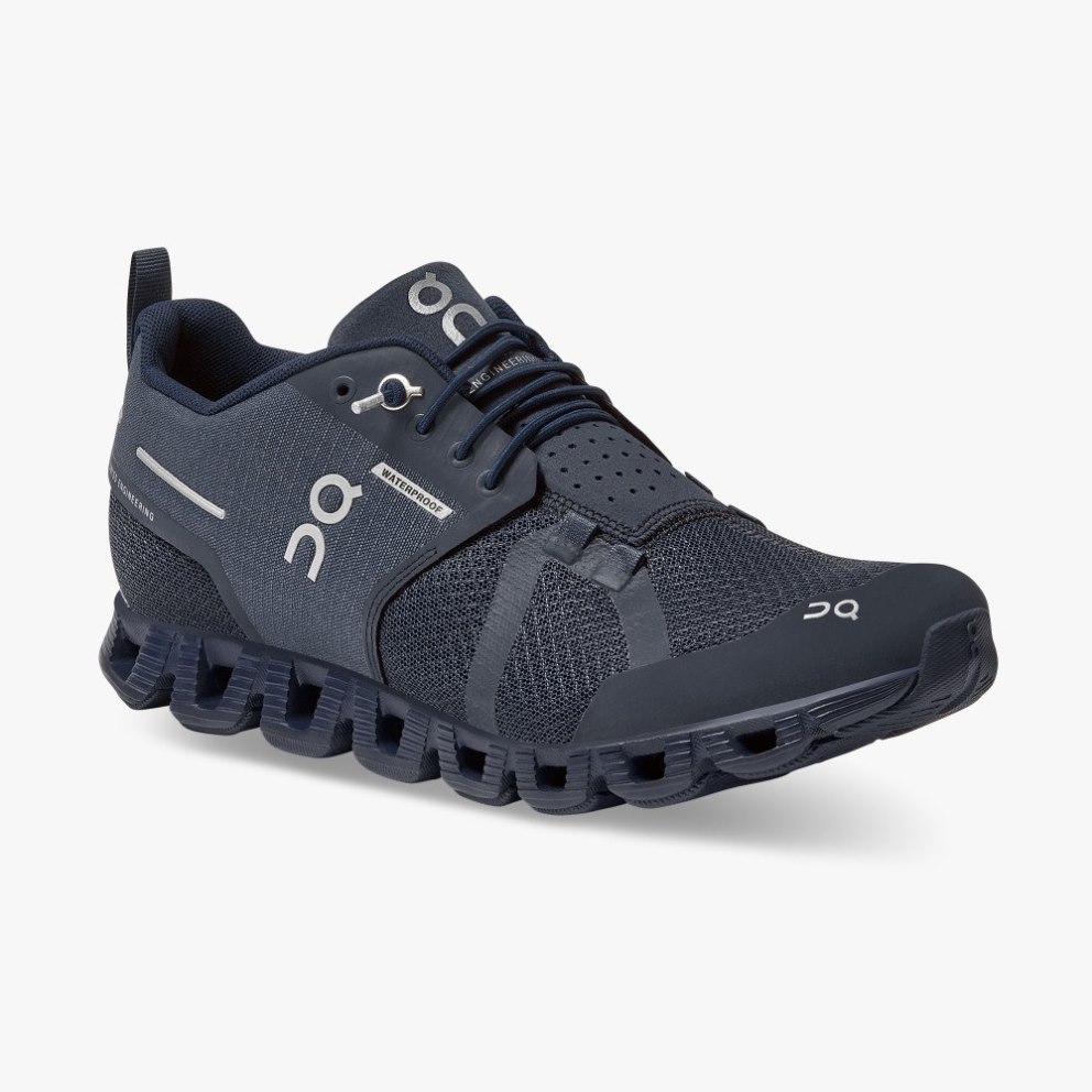 Women's On Cloud Waterproof Sneakers Navy | NZ-69024