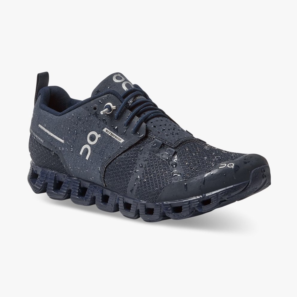 Women's On Cloud Waterproof Sneakers Navy | NZ-69024