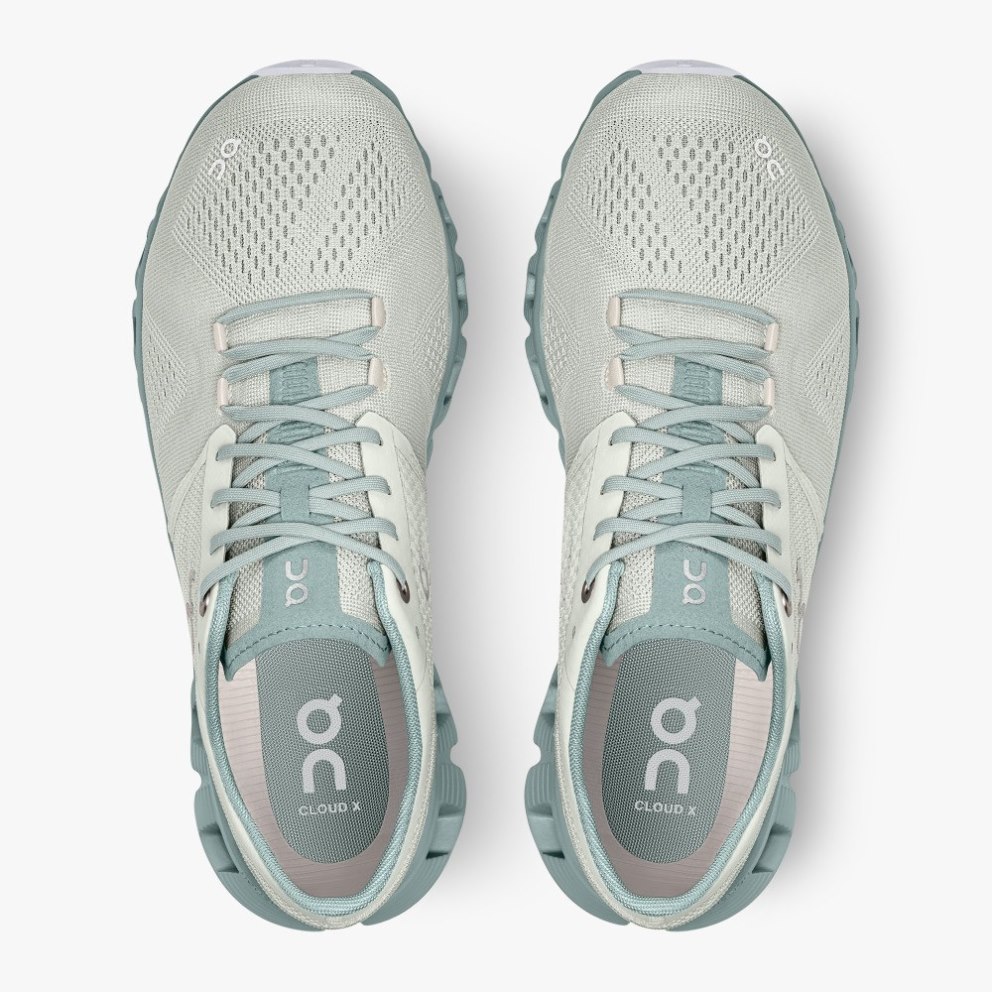 Women's On Cloud X Training Shoes Mint | NZ-49720