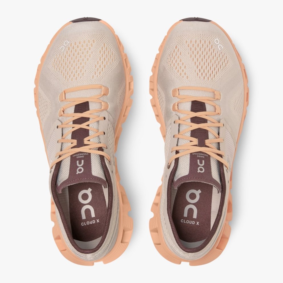 Women's On Cloud X Training Shoes Apricot | NZ-92748