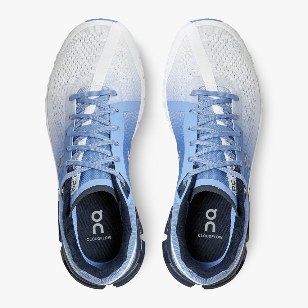 Women's On Cloudflow Running Shoes Blue / White | NZ-54136