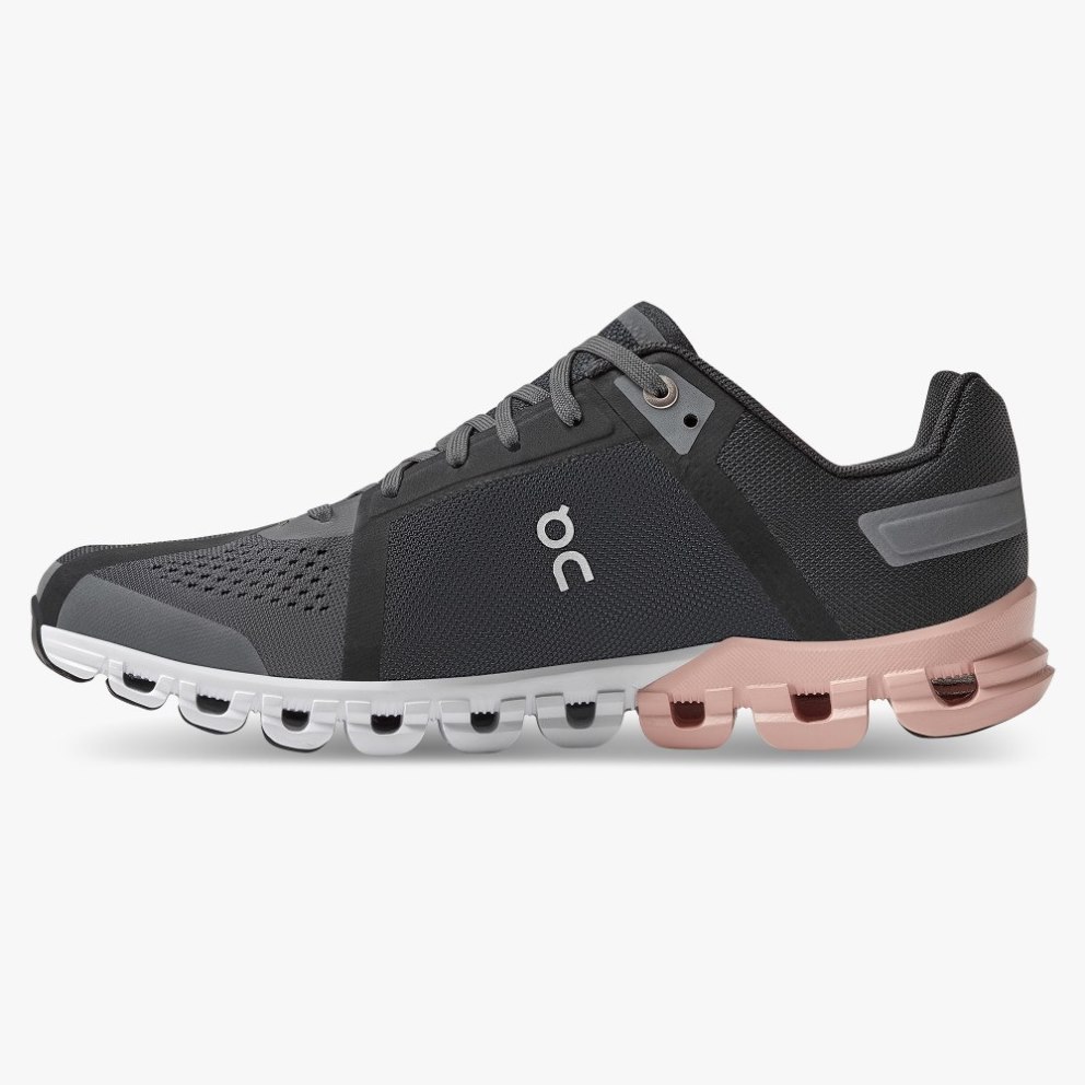 Women's On Cloudflow Running Shoes Black | NZ-60213