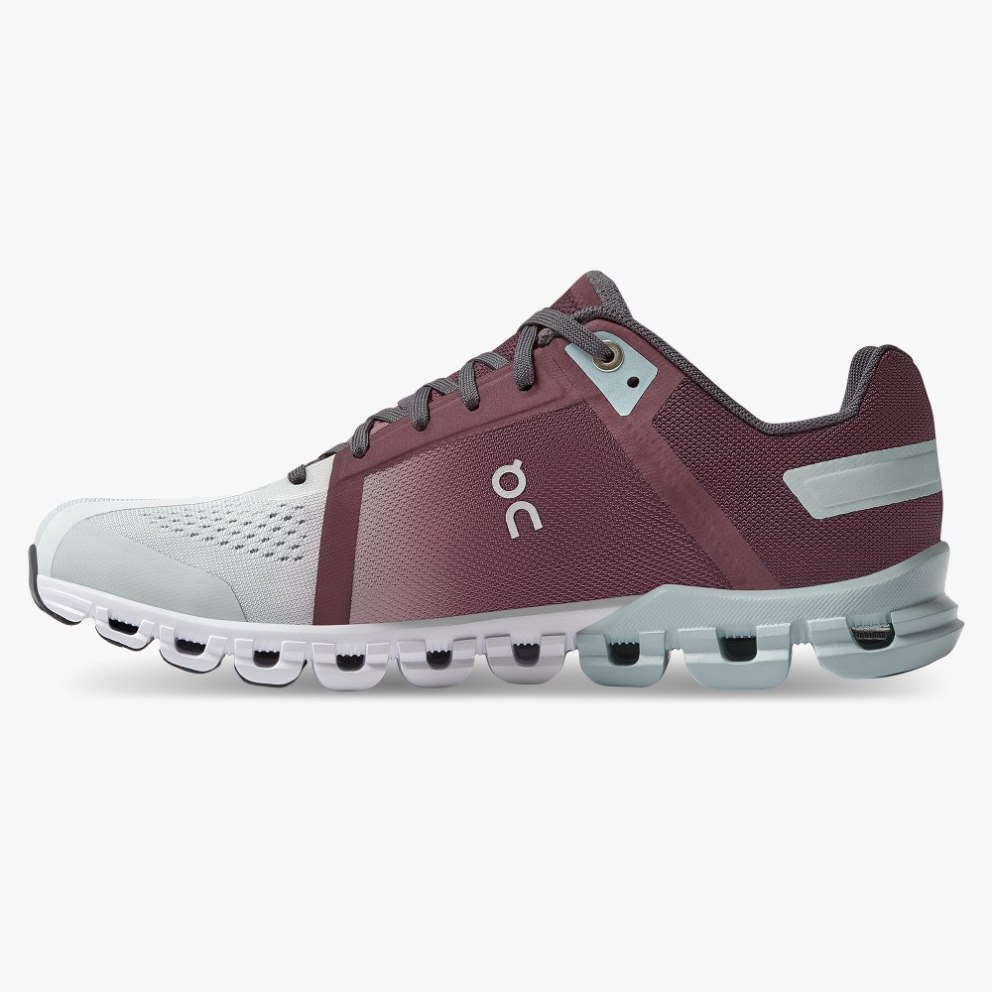 Women's On Cloudflow Running Shoes Burgundy / Mint | NZ-97403