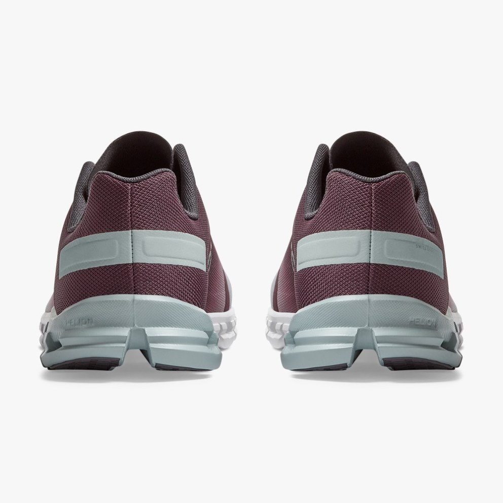 Women's On Cloudflow Running Shoes Burgundy / Mint | NZ-97403