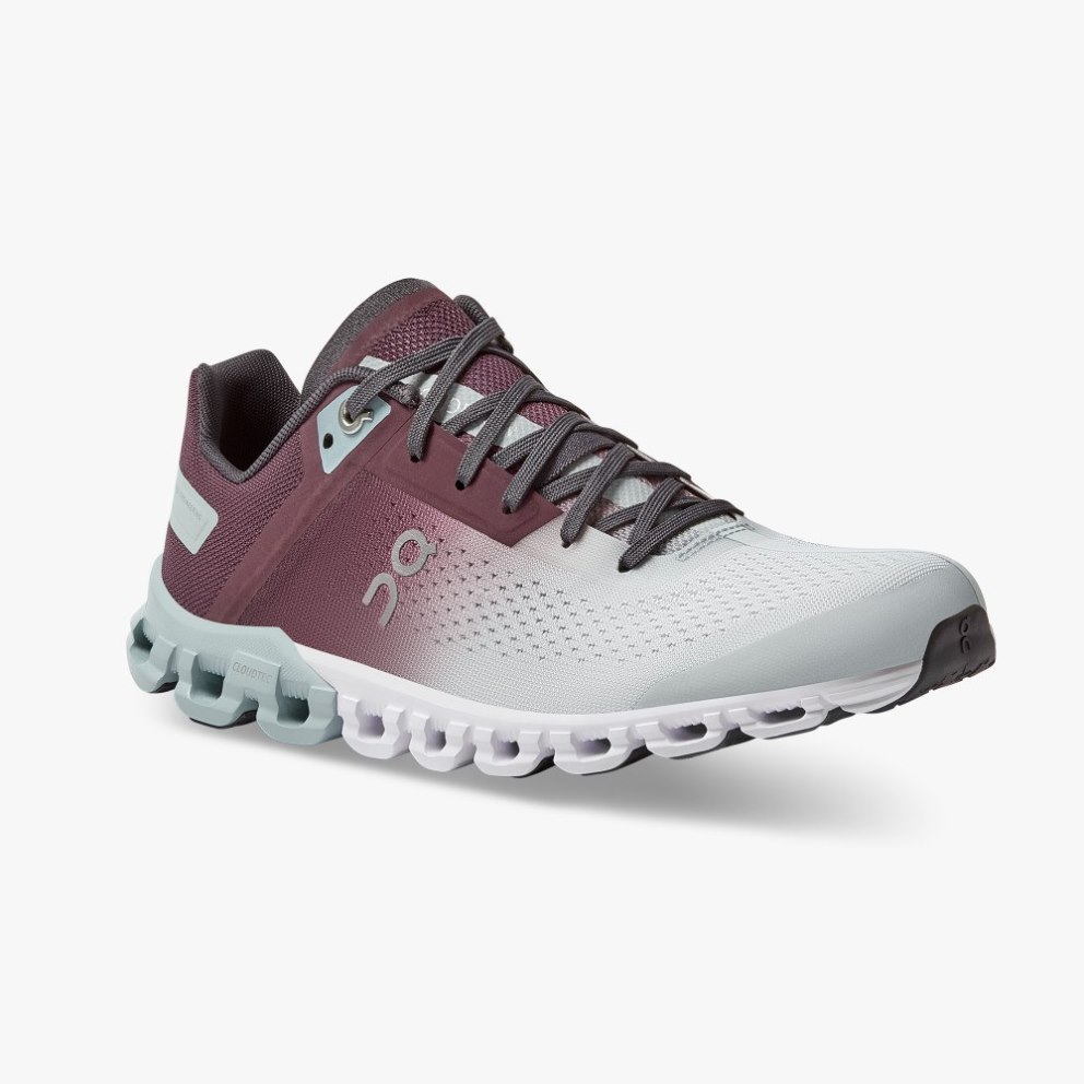 Women's On Cloudflow Running Shoes Burgundy / Mint | NZ-97403