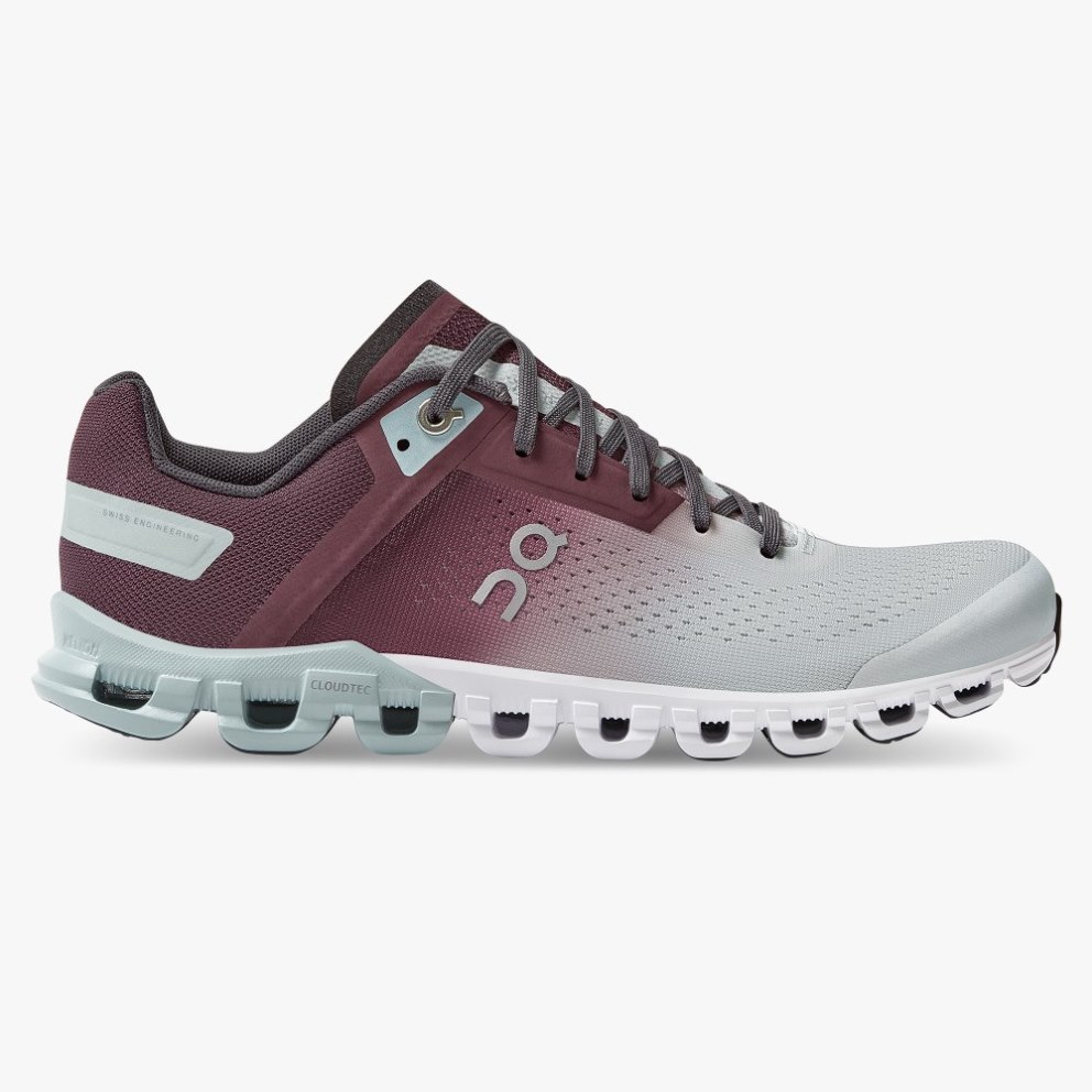 Women\'s On Cloudflow Running Shoes Burgundy / Mint | NZ-97403