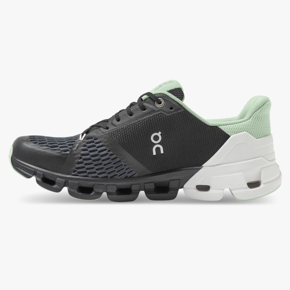 Women's On Cloudflyer Running Shoes Black / Mint / White | NZ-18207