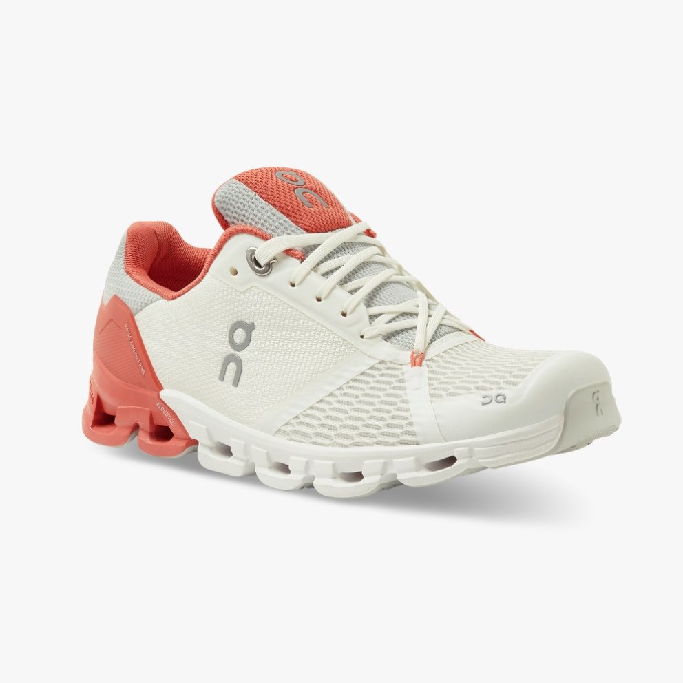 Women's On Cloudflyer Running Shoes Cream / Coral | NZ-71803