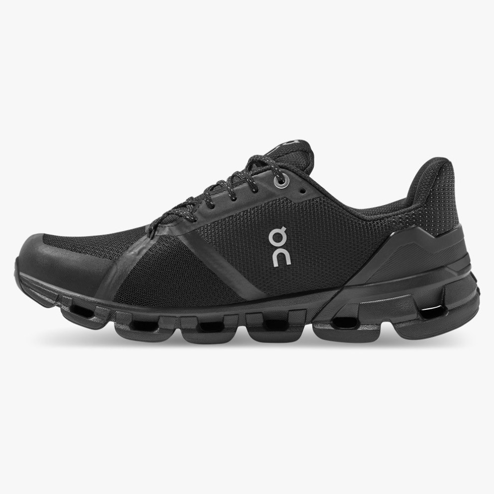 Women's On Cloudflyer Waterproof Running Shoes Black | NZ-64830