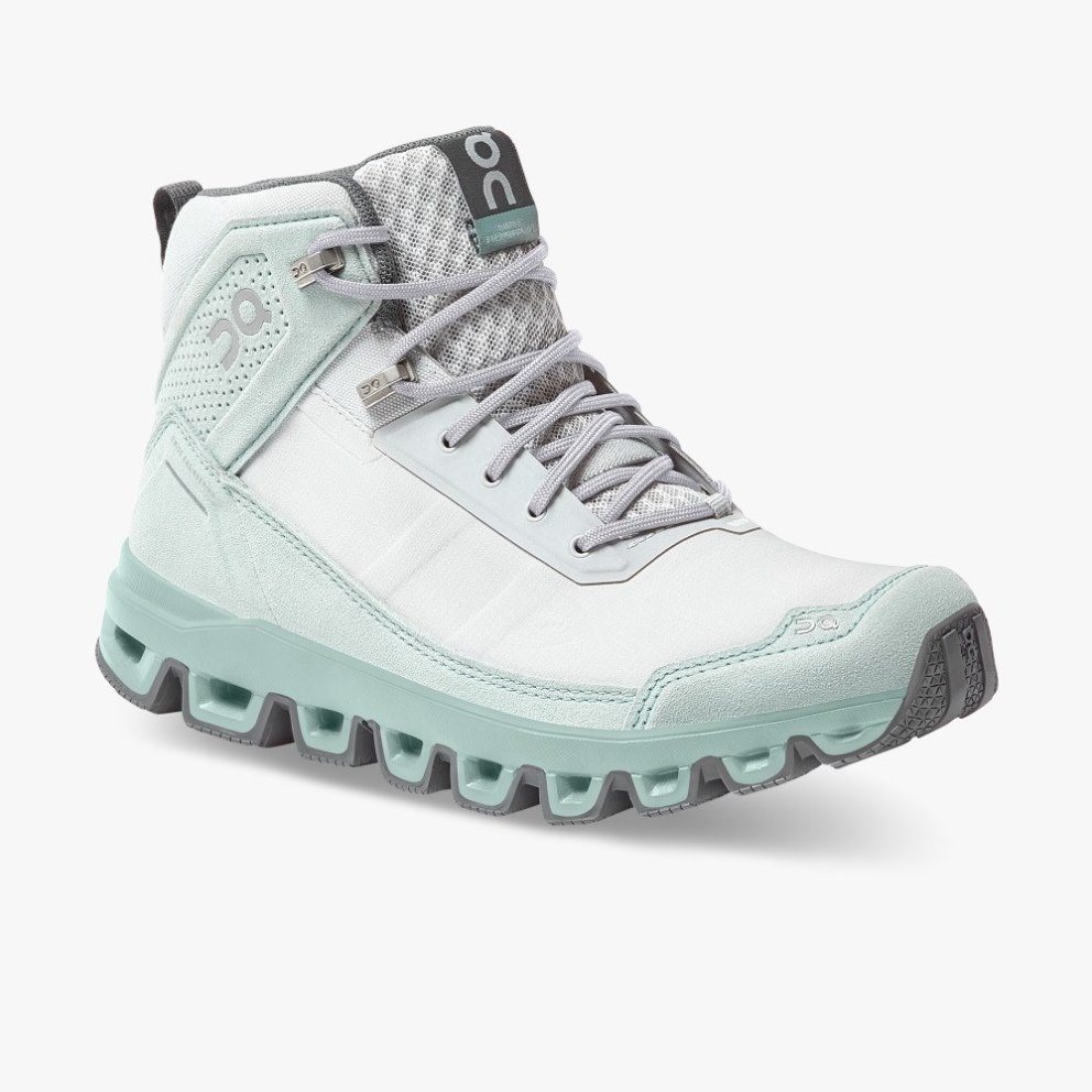 Women's On Cloudridge Hiking Boots White / Mint | NZ-68542