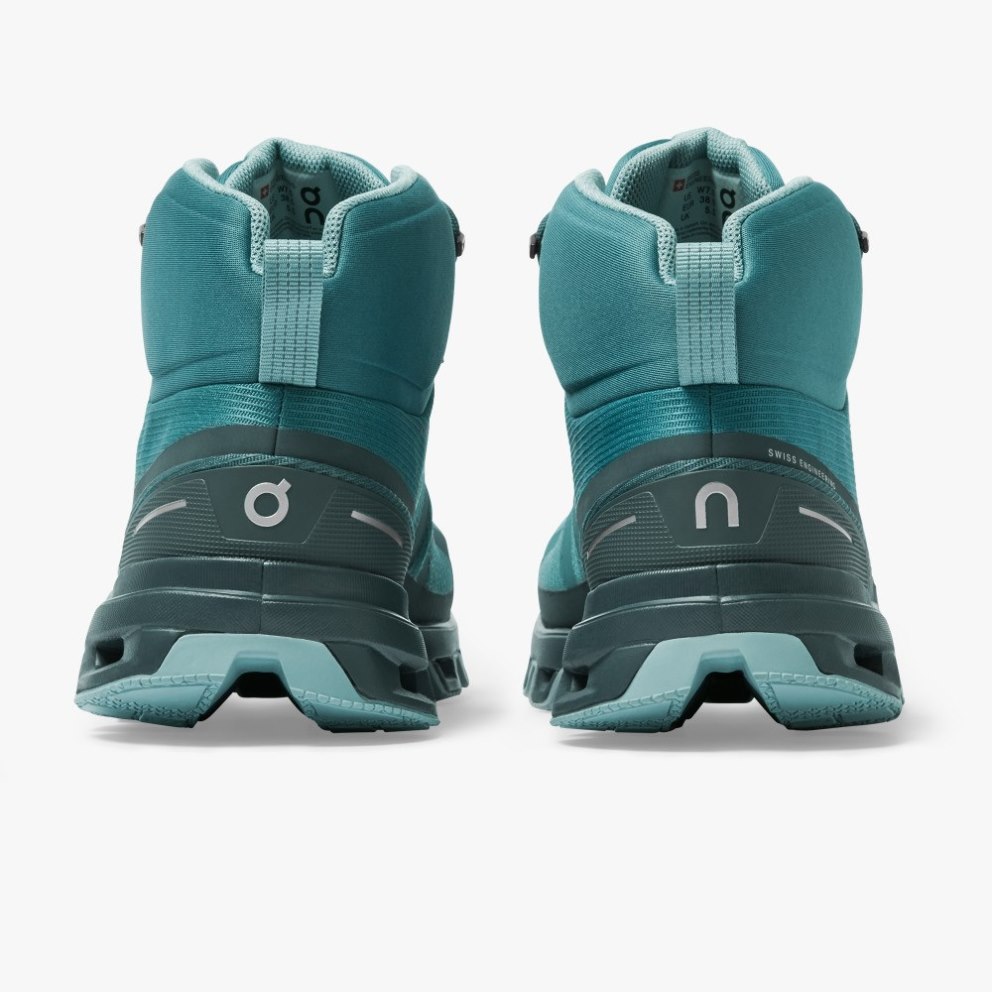 Women's On Cloudrock Waterproof Hiking Boots Turquoise | NZ-43178