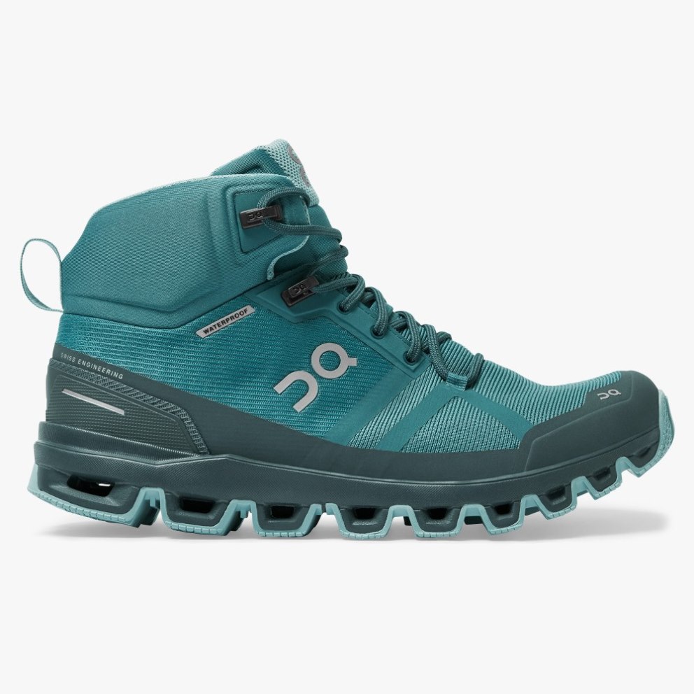 Women\'s On Cloudrock Waterproof Hiking Boots Turquoise | NZ-43178