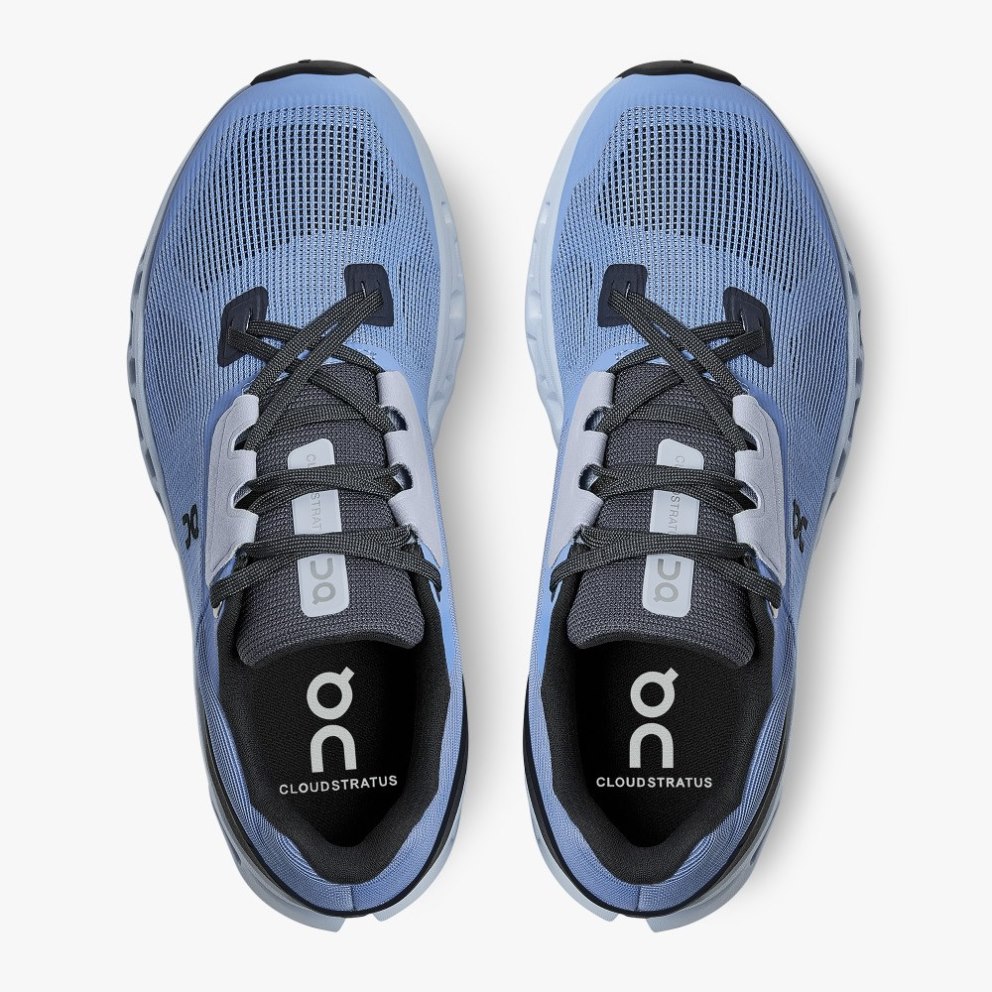 Women's On Cloudstratus Running Shoes Blue | NZ-51906