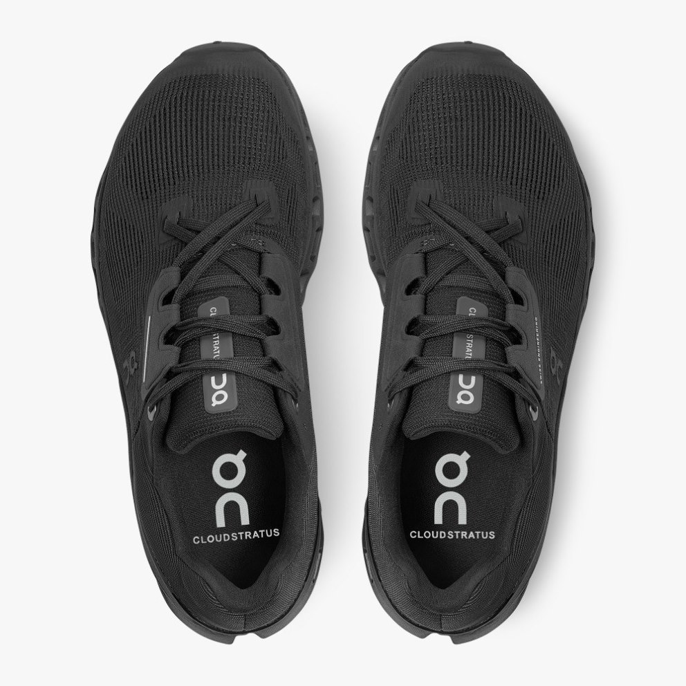 Women's On Cloudstratus Running Shoes Black | NZ-63498