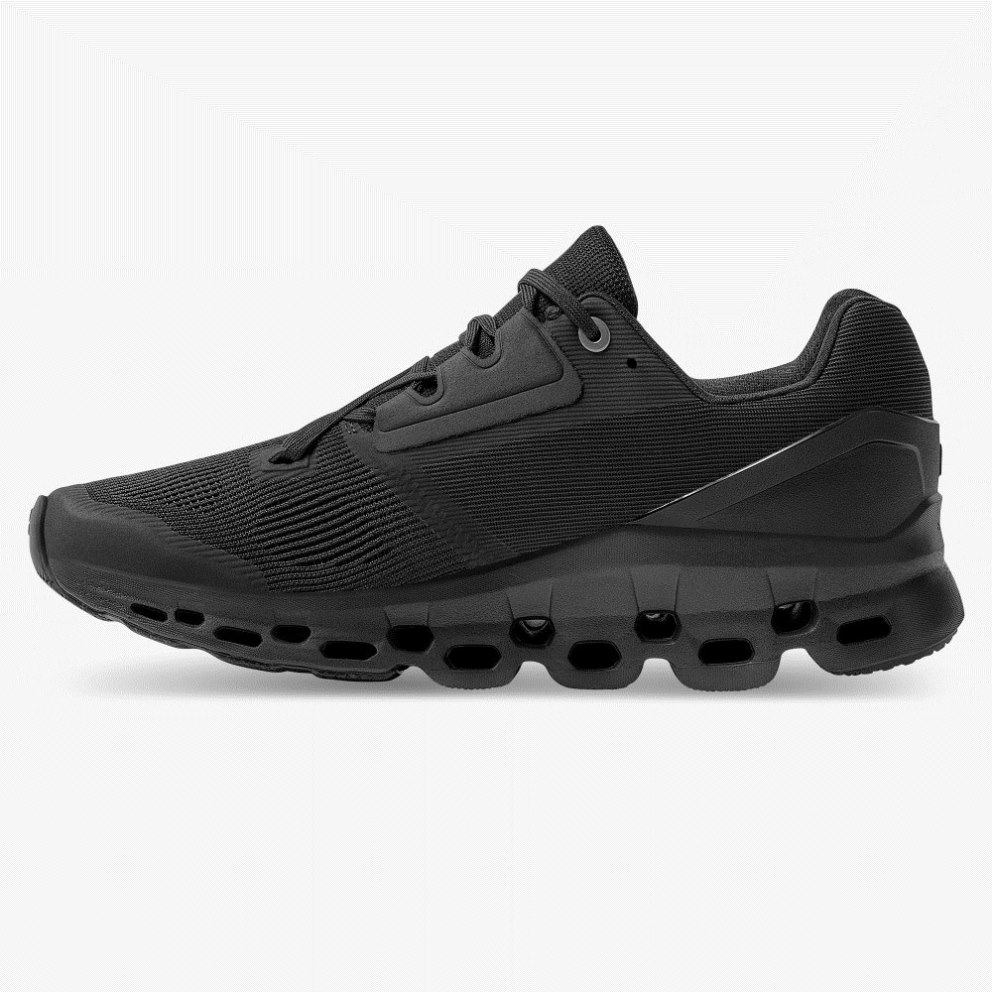 Women's On Cloudstratus Running Shoes Black | NZ-63498