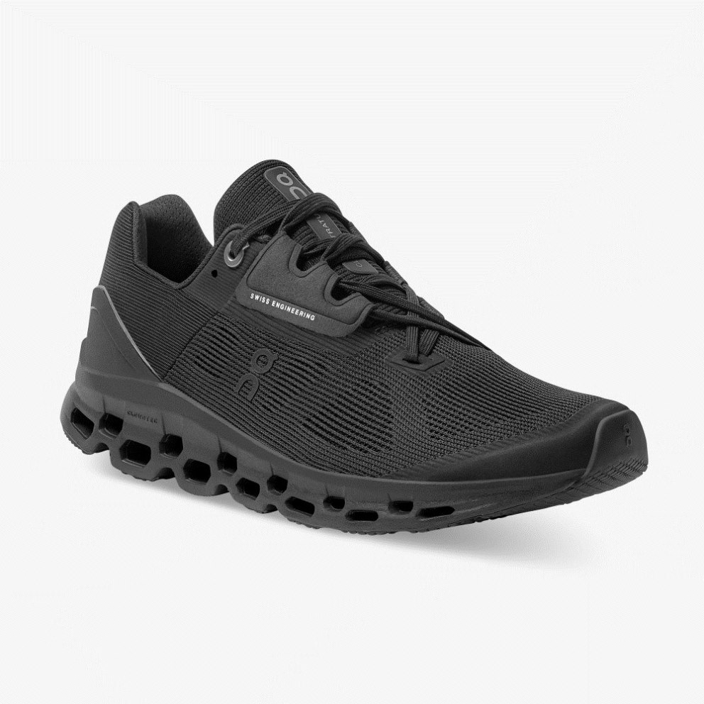 Women's On Cloudstratus Running Shoes Black | NZ-63498