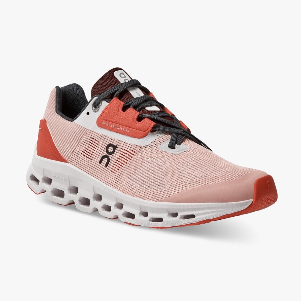 Women's On Cloudstratus Running Shoes Rose | NZ-95638