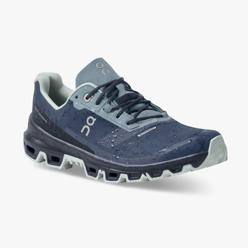 Women's On Cloudventure Waterproof Hiking Shoes Navy | NZ-51234