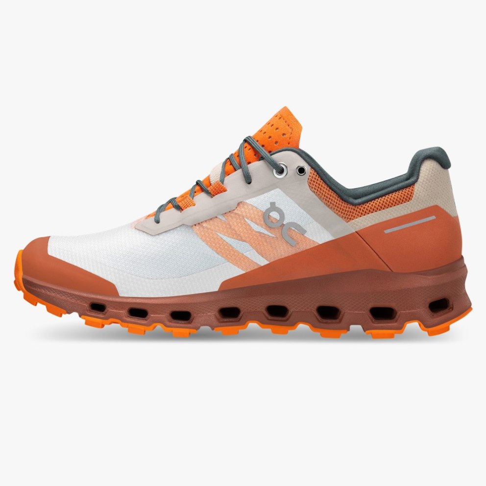 Women's On Cloudvista Hiking Shoes White / Orange | NZ-86972