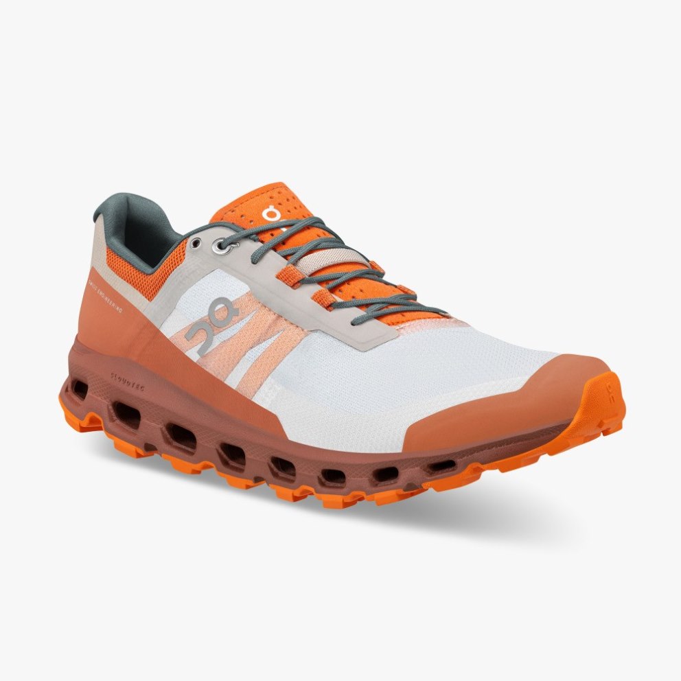 Women's On Cloudvista Hiking Shoes White / Orange | NZ-86972