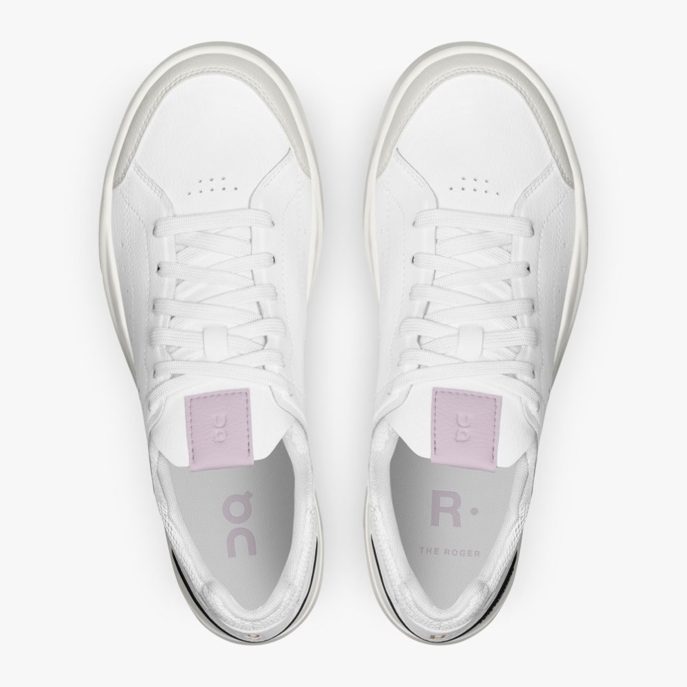 Women's On Cloud THE ROGER Centre Court Sneakers White / Pink | NZ-69810