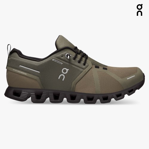 Men's On Cloud 5 Waterproof Sneakers Olive | NZ-30271