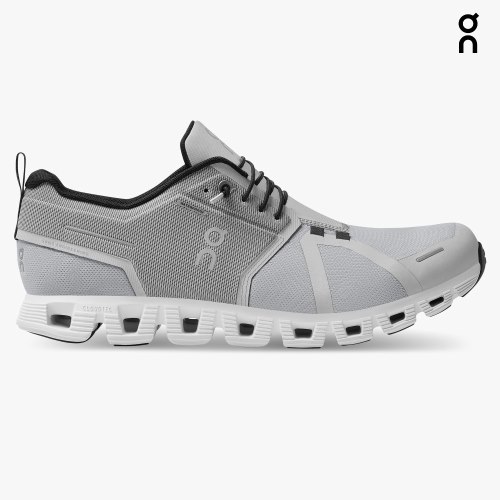 Men's On Cloud 5 Waterproof Sneakers Light Grey | NZ-58104