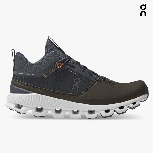 Men's On Cloud Hi Waterproof Sneakers Chocolate / Navy | NZ-08274