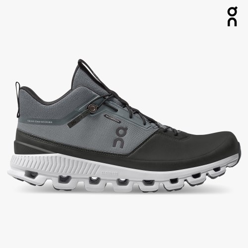 Men's On Cloud Hi Waterproof Sneakers Black / Grey | NZ-93062