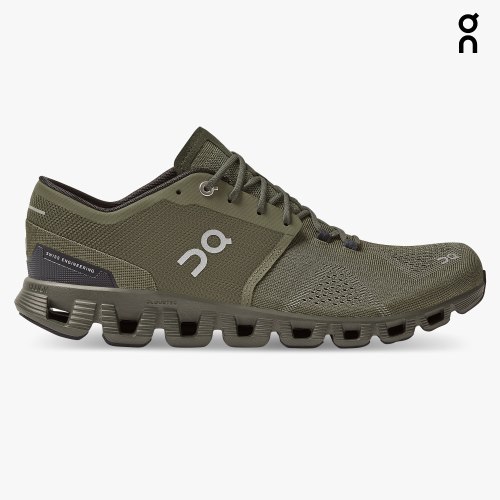 Men's On Cloud X Training Shoes Olive | NZ-80197