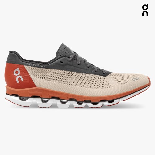 Men's On Cloudboom Running Shoes Red / Beige | NZ-46238