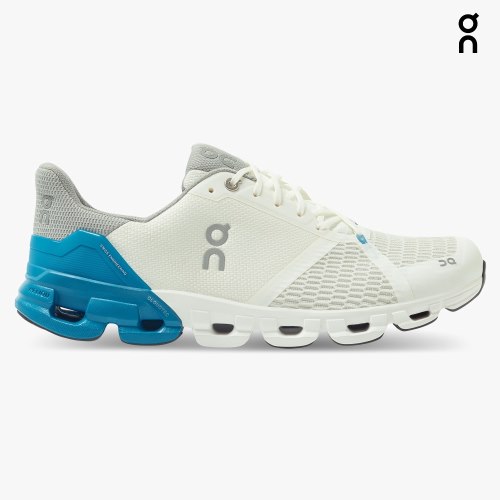 Men's On Cloudflyer Running Shoes White / Blue | NZ-97163