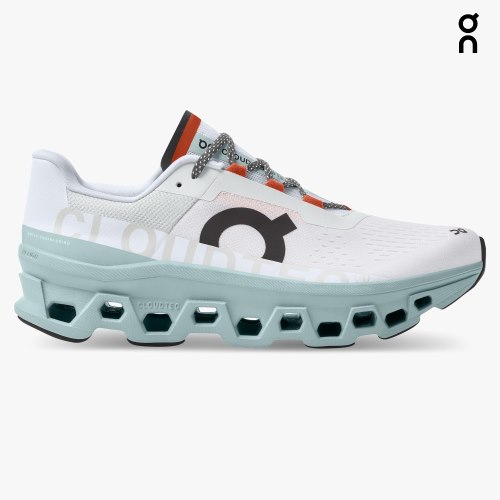 Men's On Cloudmonster Running Shoes White / Blue | NZ-04975