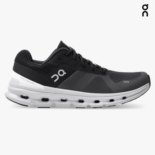 Men's On Cloudrunner Running Shoes Black | NZ-68741