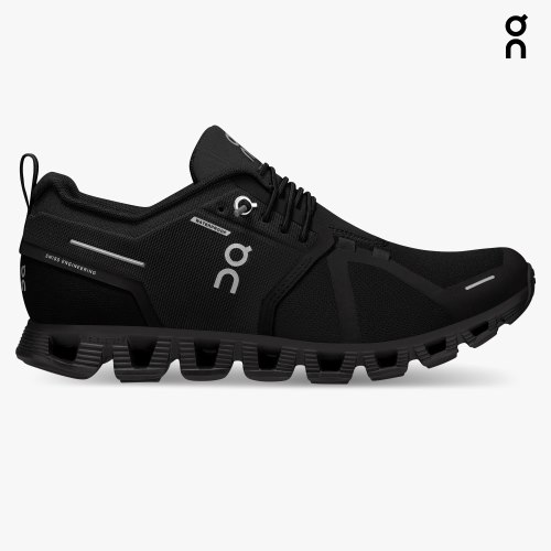 Women's On Cloud 5 Waterproof Sneakers Black | NZ-62378