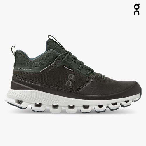 Women's On Cloud Hi Waterproof Sneakers Black / Olive | NZ-17862