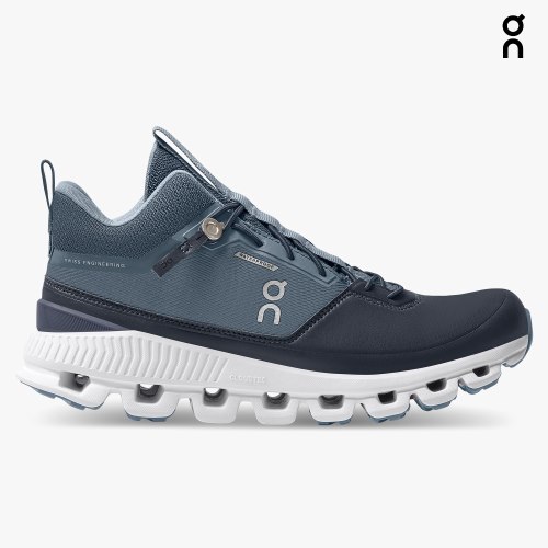 Women's On Cloud Hi Waterproof Sneakers Navy | NZ-30268