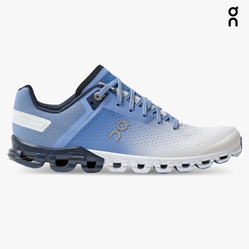 Women's On Cloudflow Running Shoes Blue / White | NZ-54136