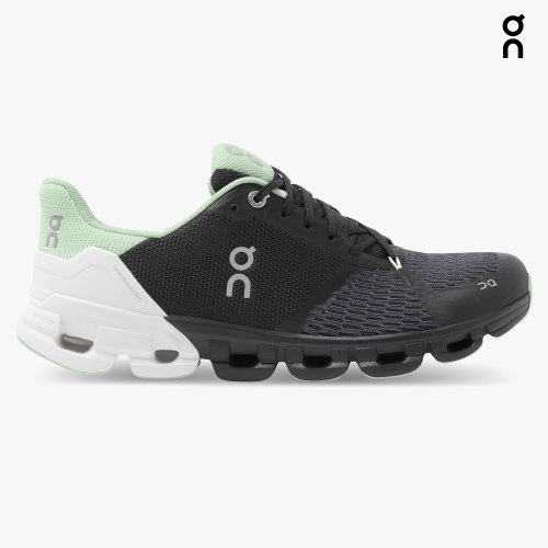 Women's On Cloudflyer Running Shoes Black / Mint / White | NZ-18207