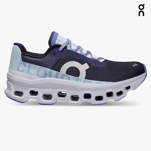 Women's On Cloudmonster Running Shoes Black / Lavender | NZ-43270