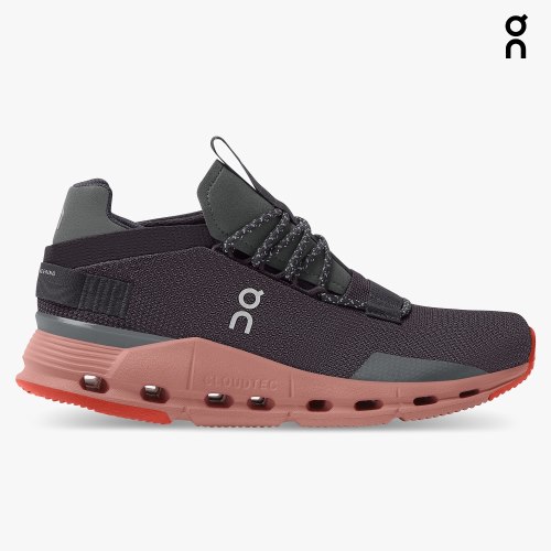 Women's On Cloudnova Sneakers Black / Rose | NZ-87051